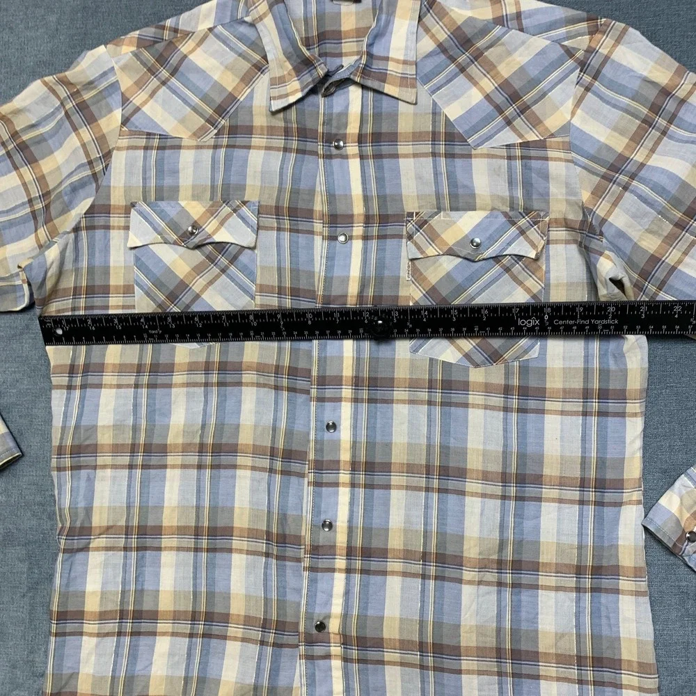 Levi's Western Shirt Men Large Multicolor Plaid Cowboy Rodeo Collared Snap Front